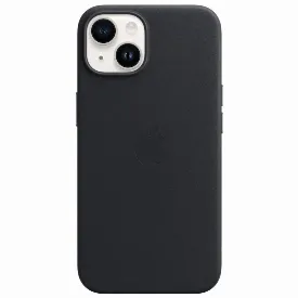 Чехол iPhone 14 Leather Case, Midnight, черный